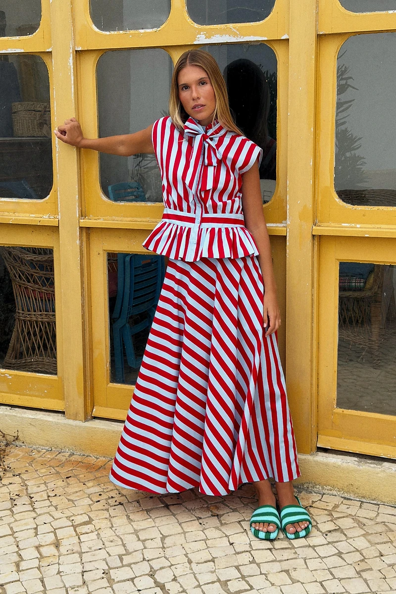 STRIPED BOW SHIRT