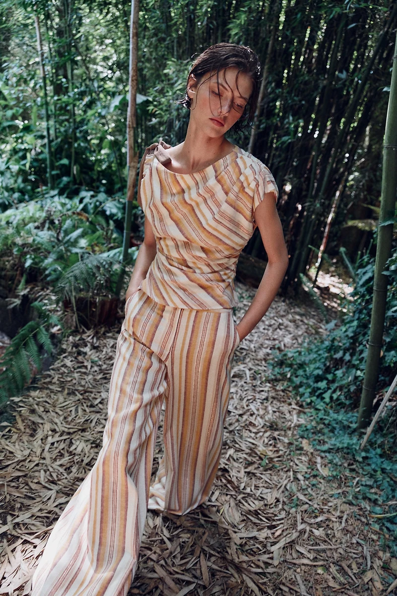 LINEN STRIPED TOP