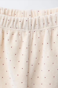 POLKA DOT VELVET BAGGY PANTS