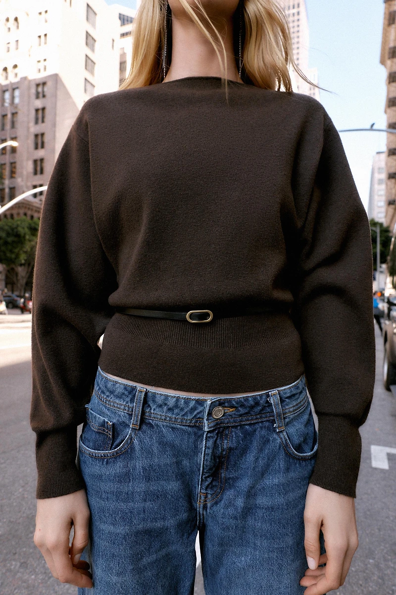 BELTED KNIT JUMPER