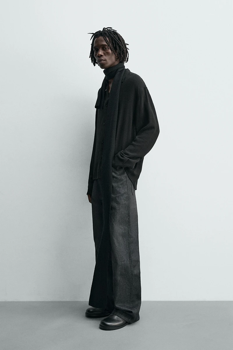 TEXTURED VISCOSE - COTTON SHIRT