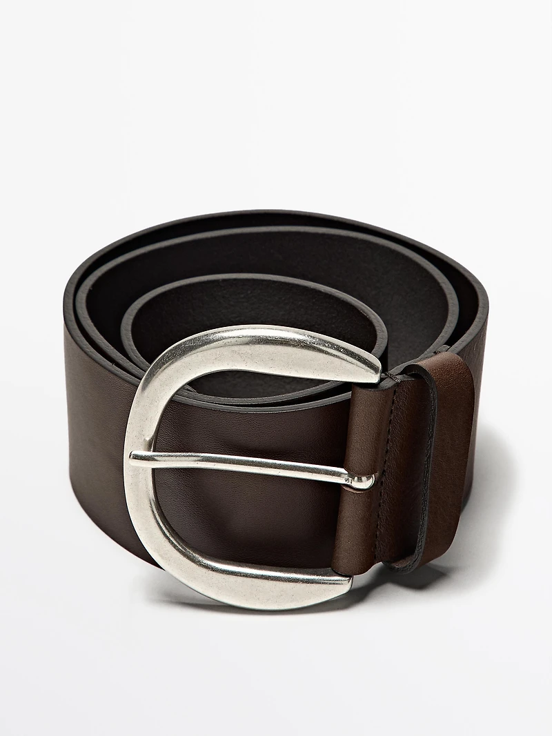Ceinture large en cuir nappa