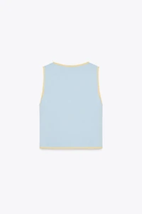 CONTRAST TRIM KNIT TOP