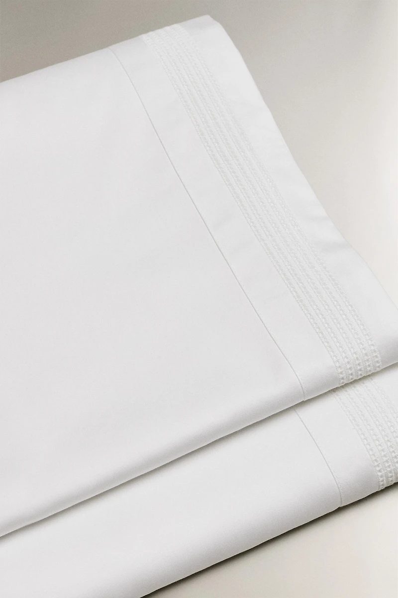 HEMSTITCHED SATEEN FLAT SHEET