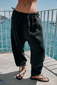 FLOWY BAGGY PANTS WITH TIES