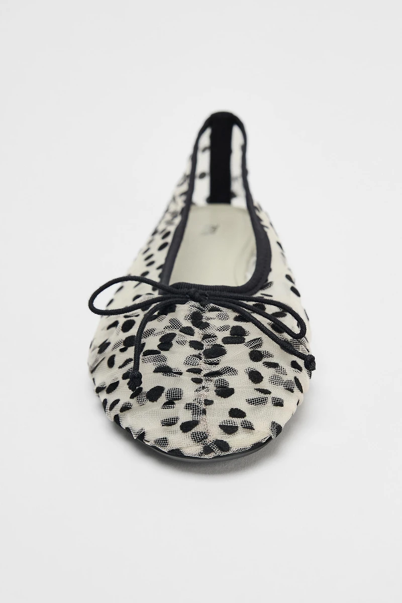 MESH BALLET FLATS WITH BOW
