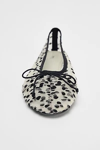 MESH BALLET FLATS WITH BOW