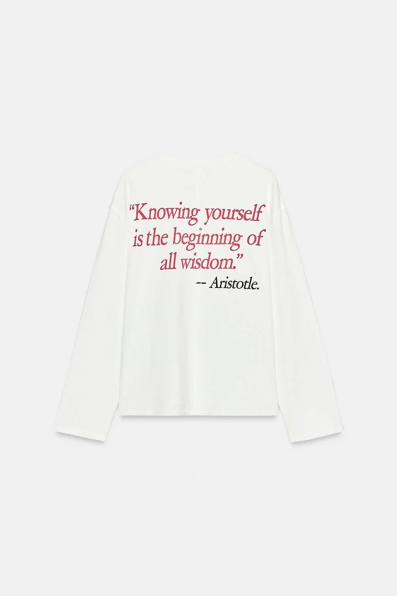 LONG SLEEVE TEXT T-SHIRT
