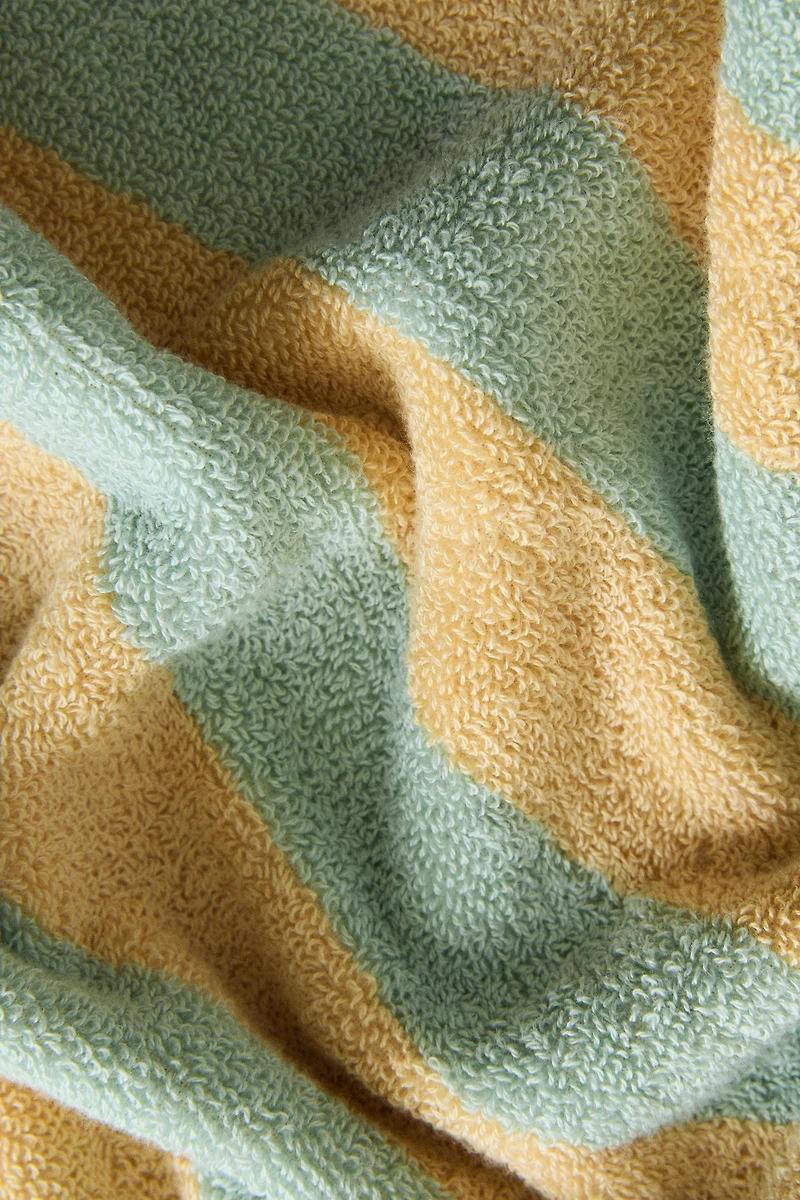SERVIETTE DE BAIN RAYURES ET SURPIQÛRE