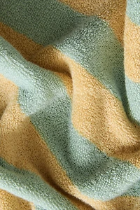 SERVIETTE DE BAIN RAYURES ET SURPIQÛRE
