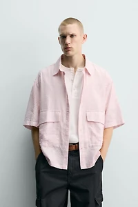 STRIPED TEXTURED JACQUARD SHIRT