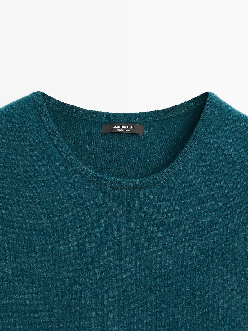 Pull manches courtes en laine mélangée