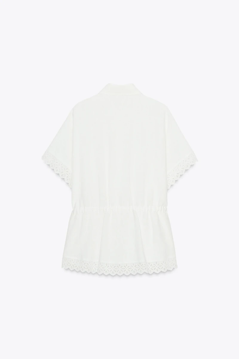 RAMIE SHIRT WITH LACE TRIM