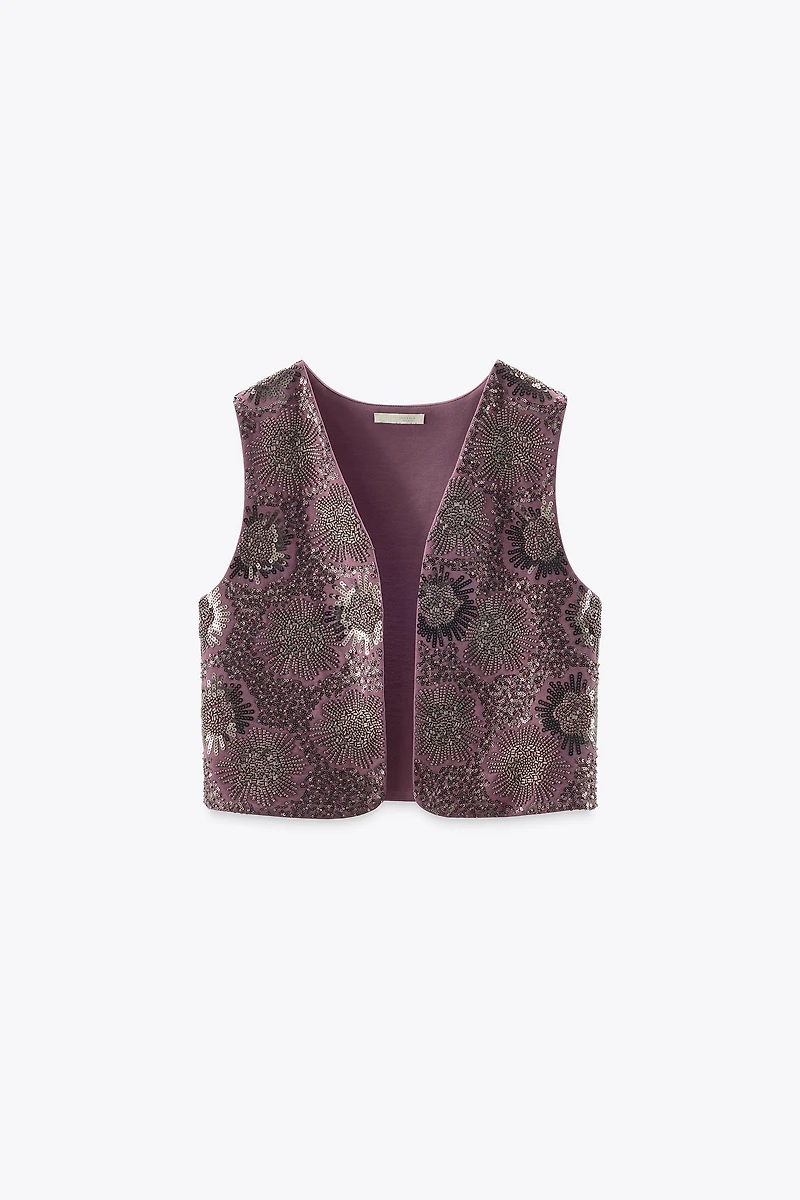 BEADED EMBROIDERED VEST