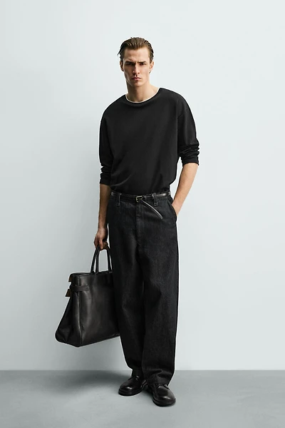 CONTRAST DOUBLE HEM T-SHIRT