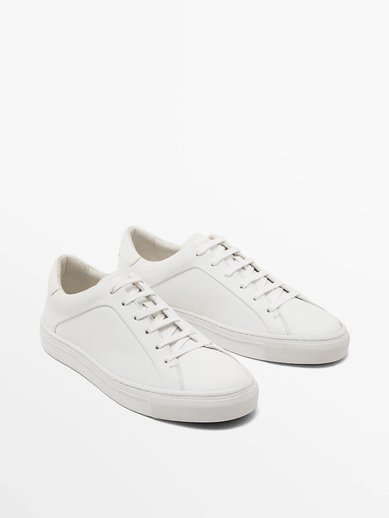 Split suede trainers