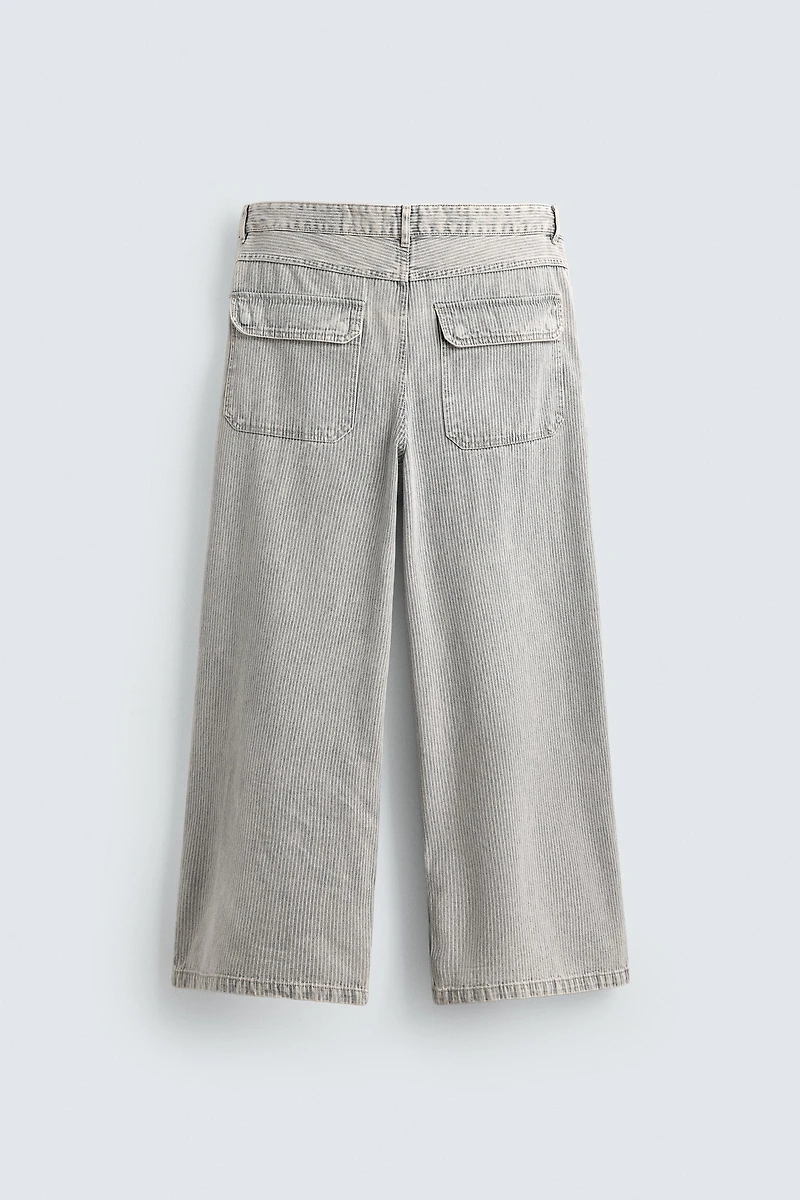 RELAXED STRAIGHT FIT STRIPED PANTS