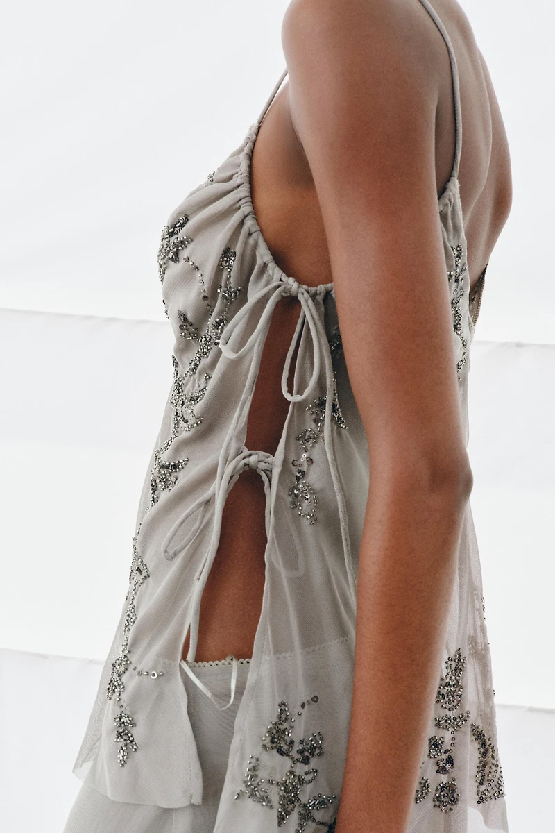 SEQUIN EMBROIDERED TOP