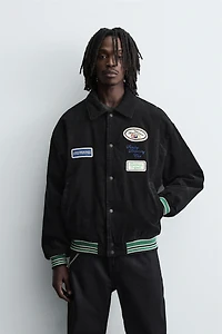 CORDUROY EMBROIDERED PATCH JACKET