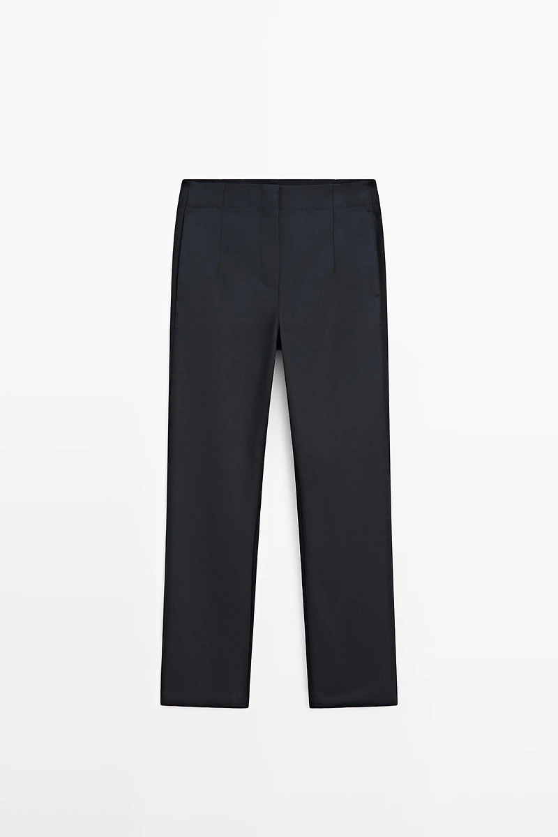 Technical cotton blend trousers