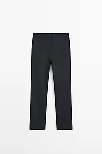 Technical cotton blend trousers