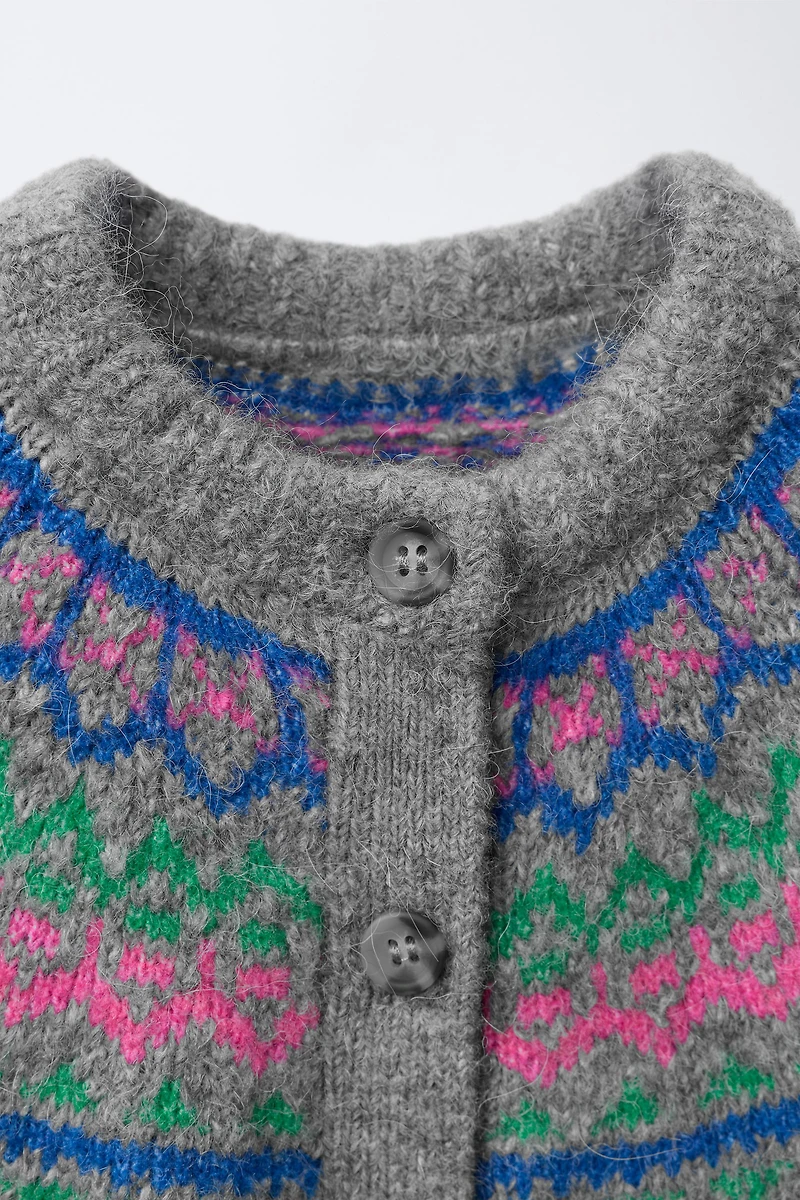 JACQUARD WOOL AND ALPACA JACKET