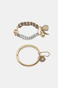 2-PACK RIGID CHAIN AND CHARM BRACELETS