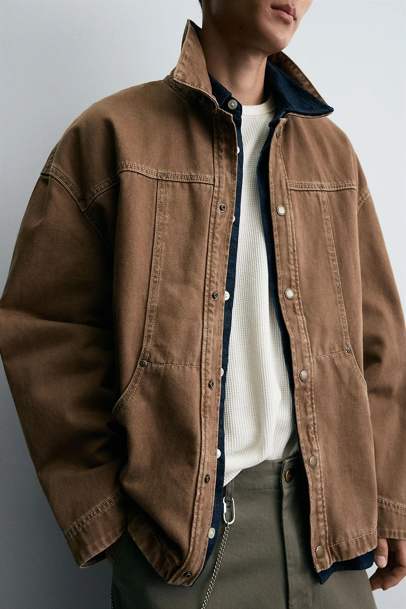 WASHED TEXTURED OVERSHIRT