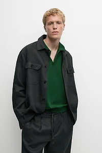 Total look linen overshirt with pockets
