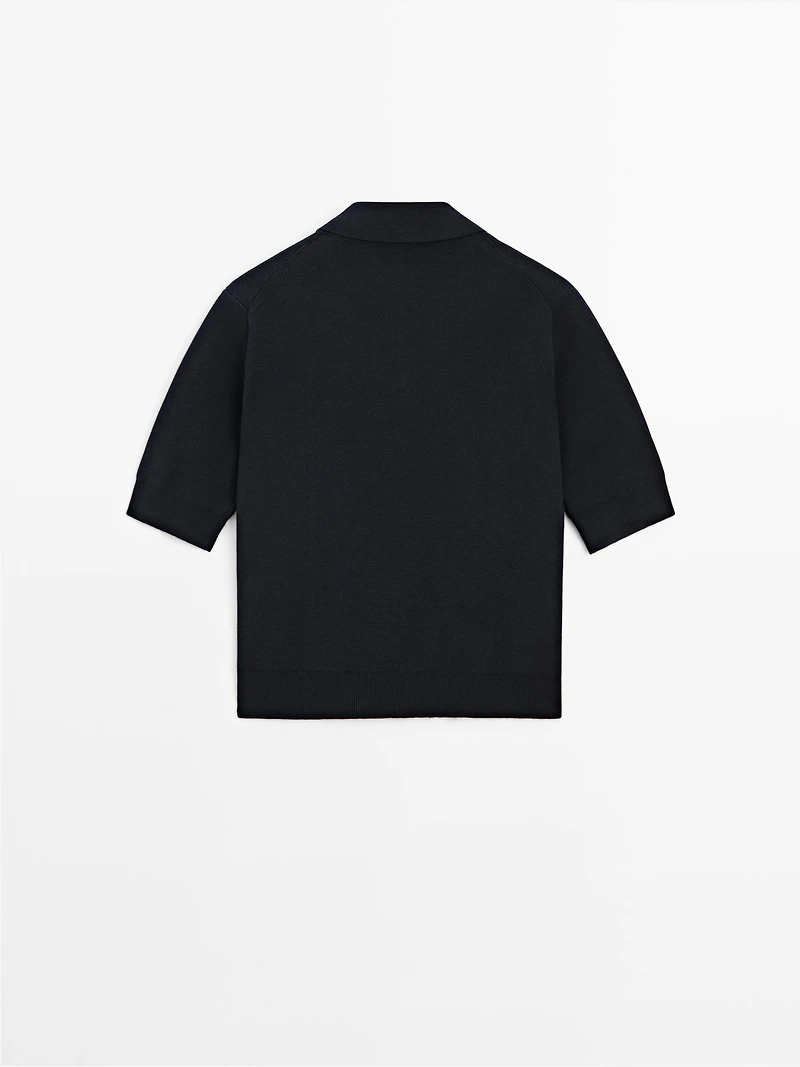 Cotton blend polo shirt with button details