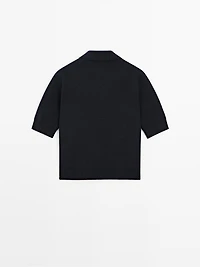 Cotton blend polo shirt with button details