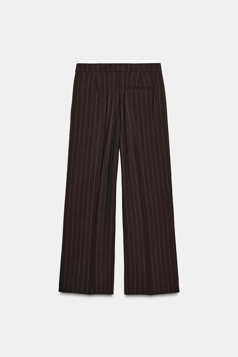 WIDE LEG PANTS WITH DOUBLE WAISTBAND