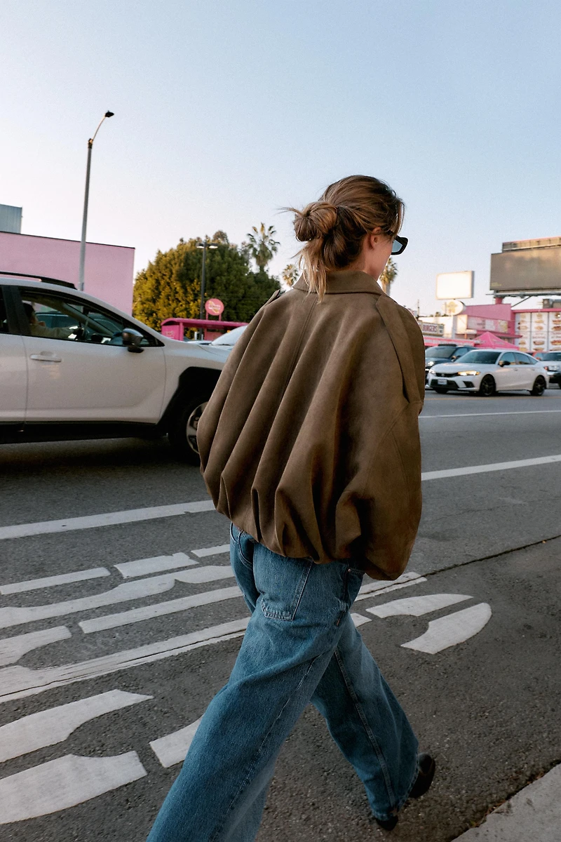 VESTE BOMBER EFFET DAIM