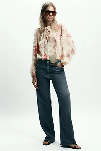 CHEMISE SEMI-TRANSPARENTE À IMPRIMÉ FLORAL