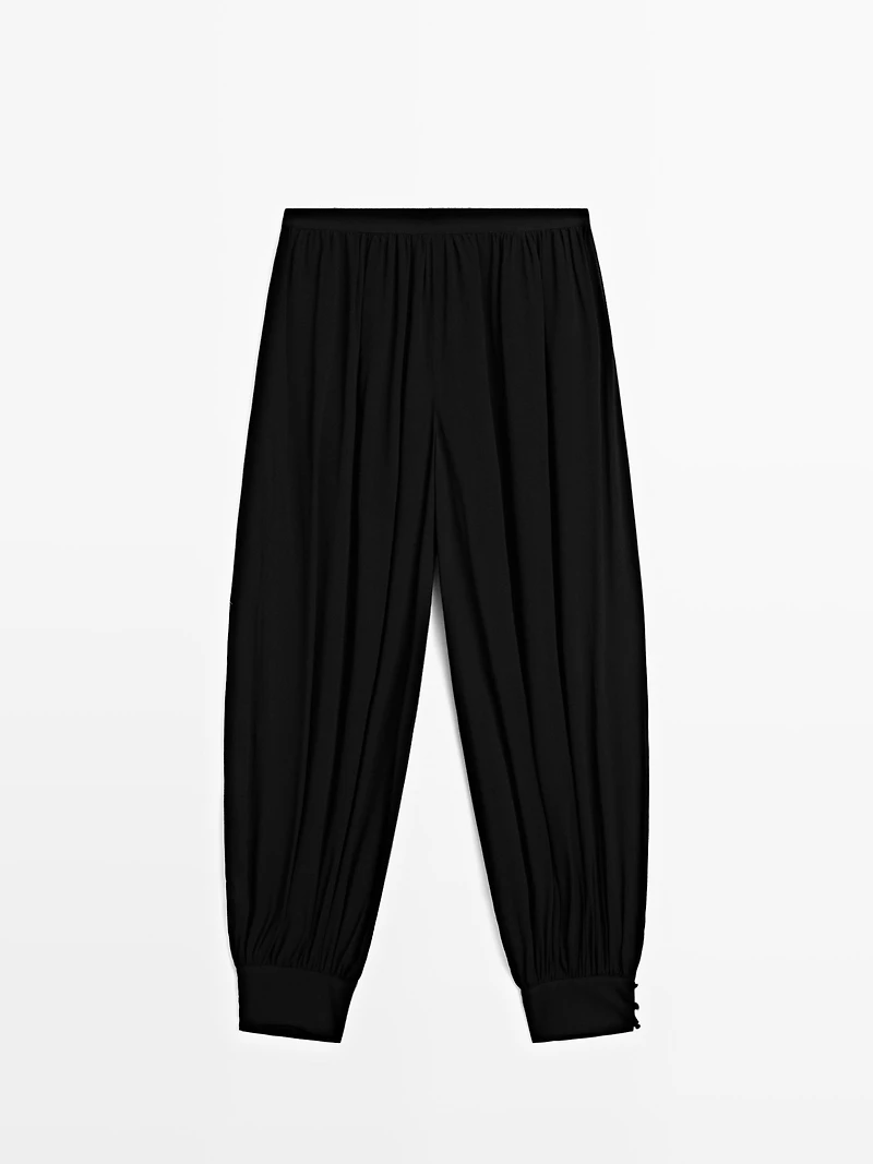 Sarouel trousers with button details