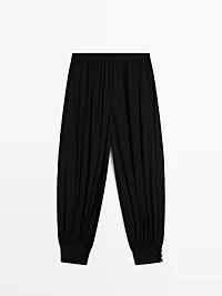 Sarouel trousers with button details