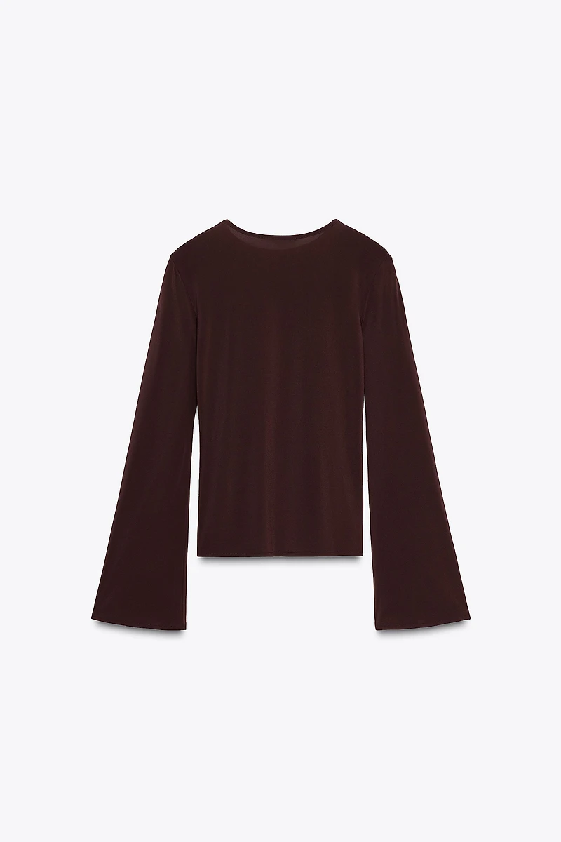 LONG SLEEVE RUCHED T-SHIRT