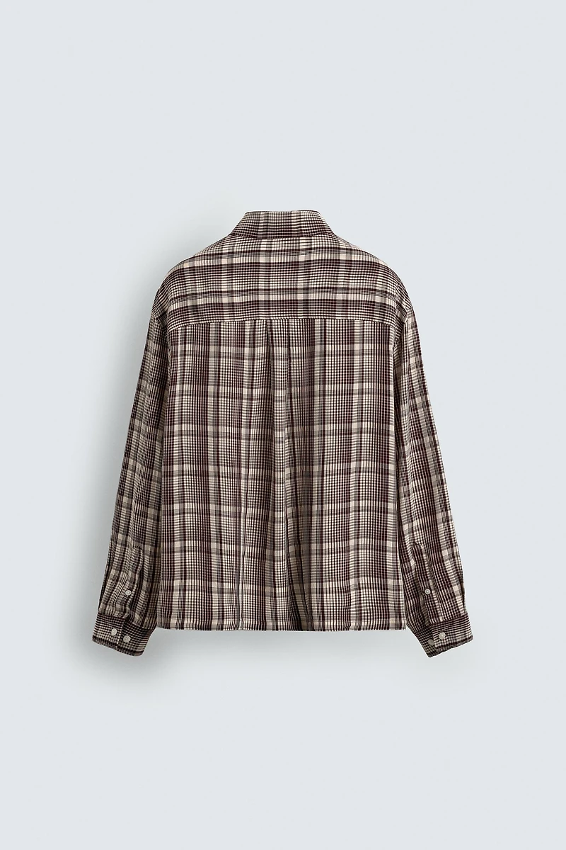 FLOWY PLAID SHIRT