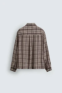 FLOWY PLAID SHIRT