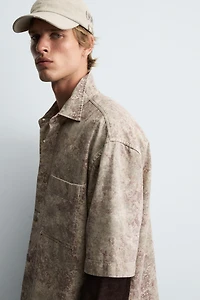 RELAXED FIT ABSTRACT PRINT SHIRT