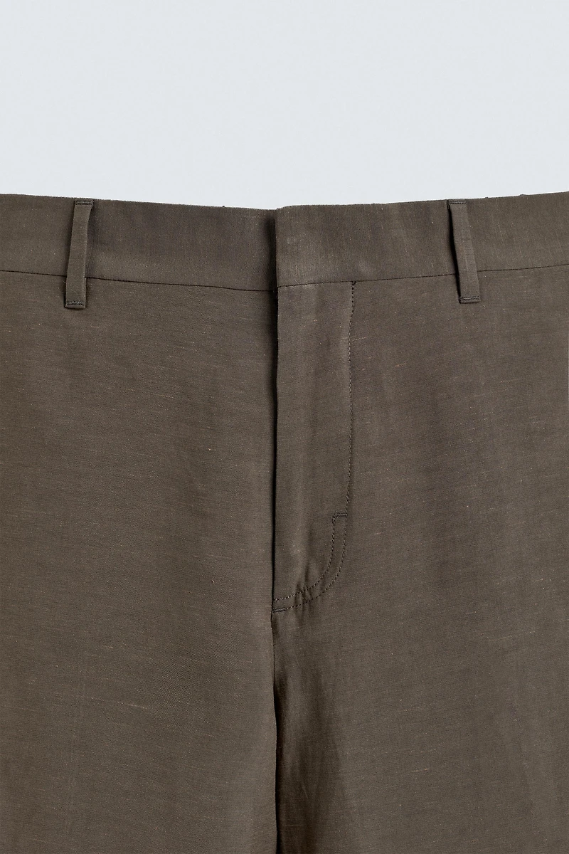FLARE FIT VISCOSE - LINEN SUIT PANTS