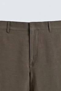 FLARE FIT VISCOSE - LINEN SUIT PANTS