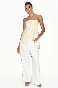 PLEATED STRAPLESS TOP