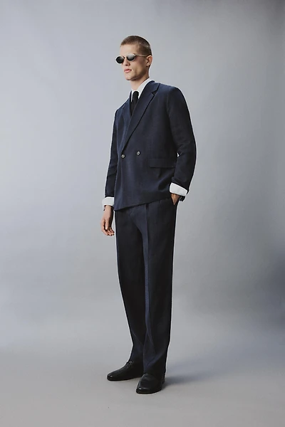VESTE DE COSTUME CROISÉE LIN - COTON