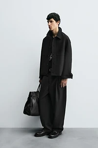 RELAXED FIT PLEATED PANTS