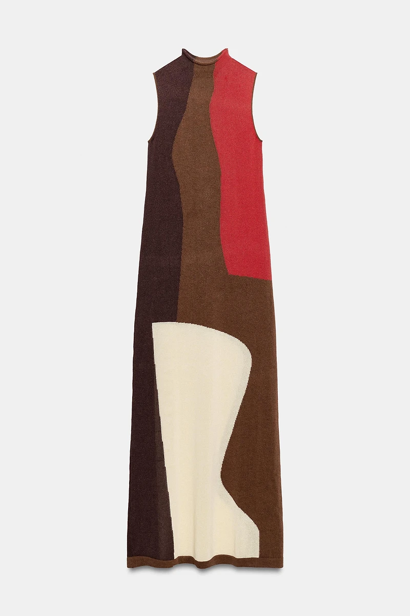 COLOR BLOCK KNIT DRESS