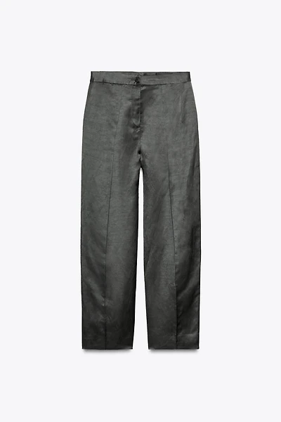 PANTALON SATINÉ AVEC LIN ZW COLLECTION