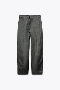 PANTALON SATINÉ AVEC LIN ZW COLLECTION