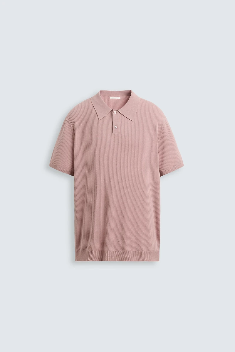 RIB KNIT POLO SHIRT