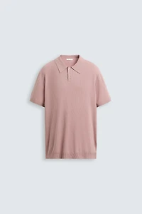 RIB KNIT POLO SHIRT